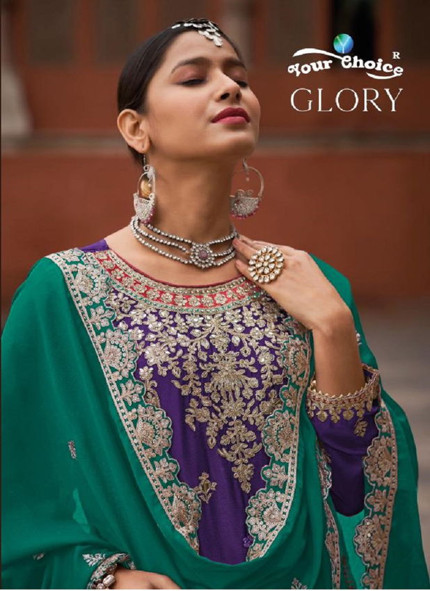 Glory By Your Choice Georgette Wedding Wear Readymade Suits Wholesale Price In Surat
